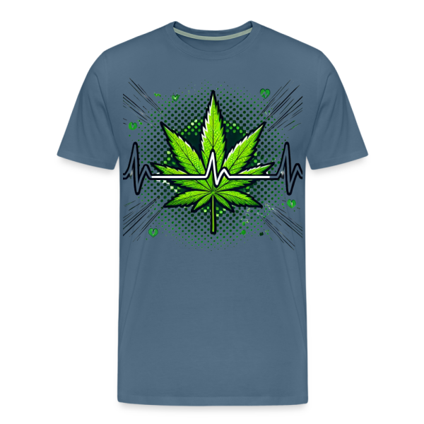 Männer Premium T-Shirt - Weed Heartbeat