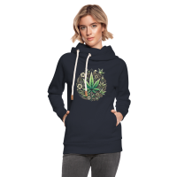 Unisex Schalkragen Hoodie - Floral Leaf Harmony