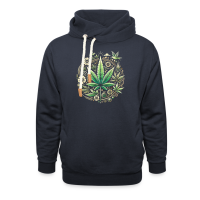 Unisex Schalkragen Hoodie - Floral Leaf Harmony